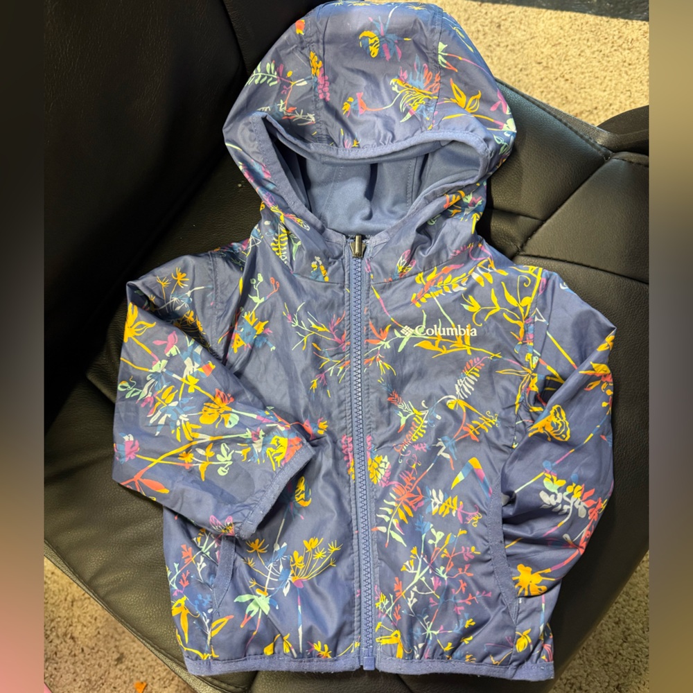 Columbia Kids' Blue Floral Hooded Jacket Reversible